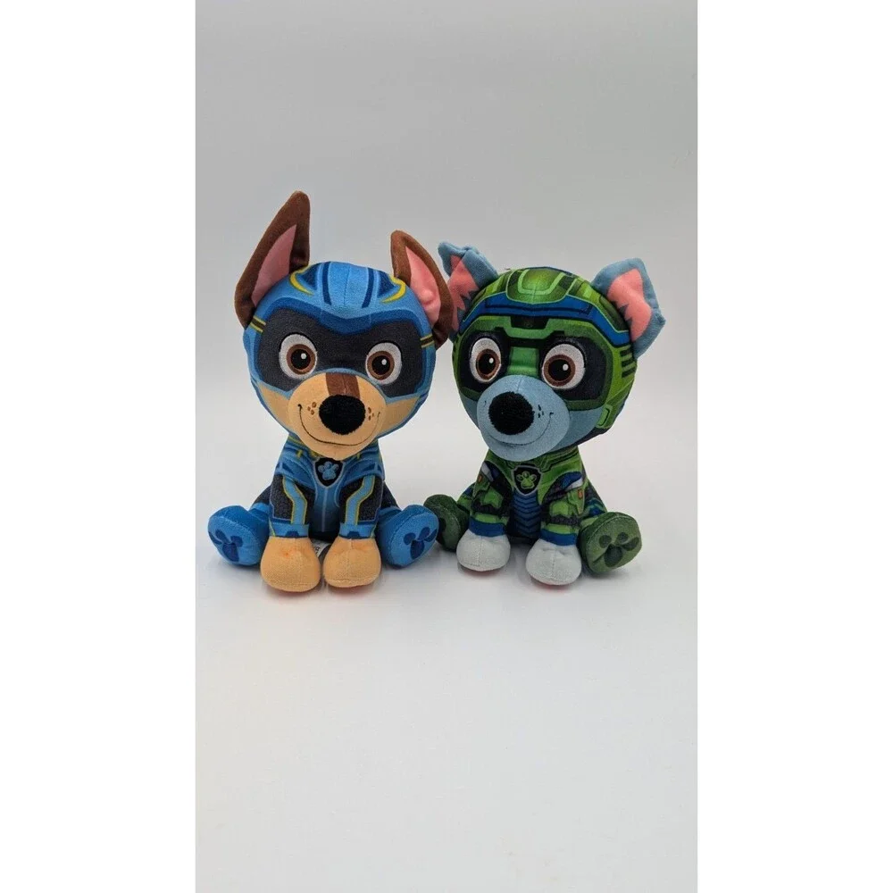 Nickelodeon Paw Patrol Mighty Pups Movie Spin Master Lot Of 2 Plush Chase Rocky